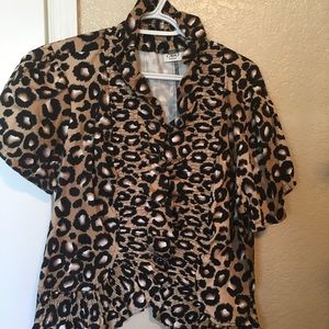 Cheetah print one button jacket